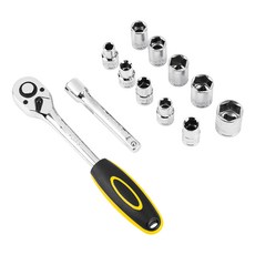 deLi 得力 家用多功能套筒組 黃銀色 EDL2010T, 1套, 10種