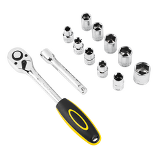 deLi 得力 家用多用途套筒組 銀色 EDL2012T, 1套, 12種