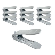 AllULiving 女款可調節高度鞋子收納架 10個, 灰色