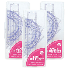 morning glory 三角尺 + 量角器組 粉色 學生幾何測量工具, 3組