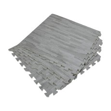 經典日式風耐磨木紋巧拼地墊 Set 4 灰木紋 1.1kg, 60 x 60 x 1cm, 1組