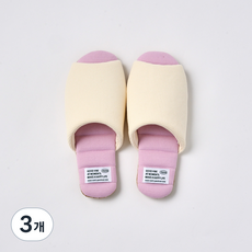 모던하우스 빨아쓰는 와플 컬러블록 슬리퍼, 핑크 + 아이보리, 3개