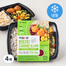 하림이닭 탄단지다이어트 도시락 귀리잡곡밥과 가라아게 (냉동), 210g, 4개