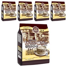 COFFEE TREE 咖啡樹 牌金裝檳城白咖啡 二合一 咖啡和奶精, 30g, 15包, 5袋