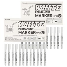 TUCO.B 萬能多用途油性麥克筆 白色, 1色, 24個
