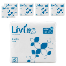 LIVI 優活 單抽柔拭紙巾 2層, 1入, 6包