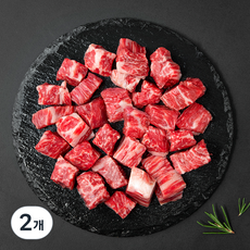 안성한우 무항생제 인증 소고기 1++등급 (7) 국거리용 (냉장), 300g, 2개