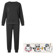 MI MI LEO TR台製保暖兒童套裝 鐵灰色 + 冷撕燙印隨機浣熊膠膜組