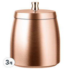 아늑공간 뚜껑이 있는 스테인리스 담배 재떨이, 로즈골드, 3개
