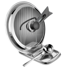 不鏽鋼折疊式多用途湯勺架, 銀色, 1個