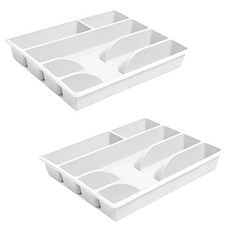 사라사 식기 서랍정리 수납 칸막이 트레이, 화이트, 2개