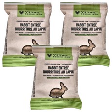 VITAL ESSENTIALS VE唯一 凍乾鮮肉犬用生食餐 兔肉方塊排試吃包, 兔肉, 0.4oz, 3包