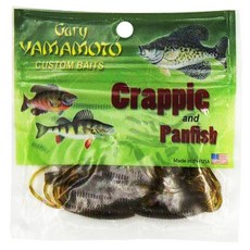 Gary YAMAMOTO 迷你菜頭釣組 Crappie and Panfish, 咖啡 + 綠紫亮片, 1包