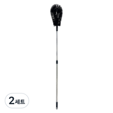 World Clean 蜘蛛網清除刷 + 2段式不鏽鋼桿, 2套, 黑色