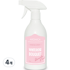 아로니카 센티드 스프레이 탈취제 화이트로즈부케, 490ml, 4개