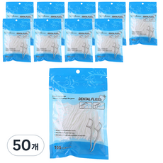 화이트 일회용 스마트 파우치형 치실 G7182, 8.5cm, 100개입, 50개