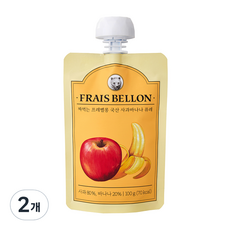 FRAIS BELLON 韓國產水果泥 4包, 混合口味（蘋果/香蕉）, 100g, 2個