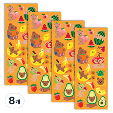 세컨드맨션 쥬시베어 리무버 씰스티커, 과일, 8개