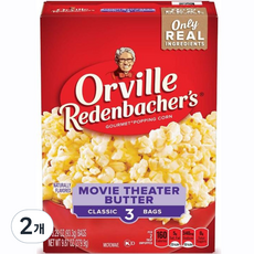 ORVILLE REDENBACHER 微波奶油風味爆米花 3包入, 279.9克, 2個