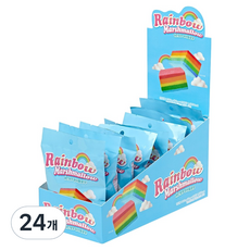 PEACH KOREA 彩虹棉花糖 水果味 鬆軟彩虹軟糖 甜點, 70g, 24個