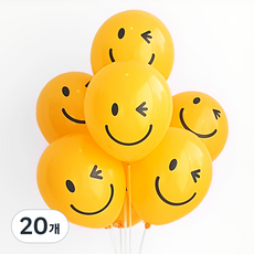 파티짱 풍선스탠드 풍선 스마일, 혼합색상, 20개