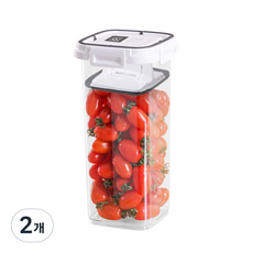 Changsin Living 昌信生活 Skylock可堆疊方形密封保鮮罐含寬壓板 4號, 2個, 保鮮罐 1.8L
