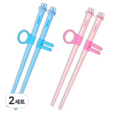 Cuteme 兔子矯正筷 2入組 MP566, 粉紅色, 藍色, 2套