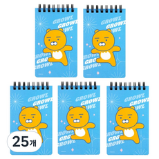 카카오프렌즈 비비드 상철 스프링 메모 단어장 포켓 미니 수첩, 라이언, 25개
