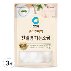 청정원 천일염 가는소금, 280g, 3개