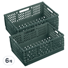 일상공감 수납착 정리함, 그린, 중형(30.5 x 20.3 x 12.5 cm), 6개