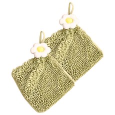 雞蛋花擦手巾 25 x 25cm 綠色 2條, 超細纖維吸水柔軟擦手巾, 1條