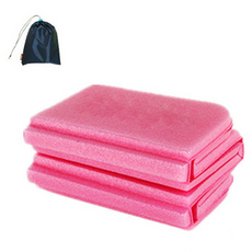 생활의지혜 휴대용 초경량 접이식 등산방석 + 파우치, 핑크