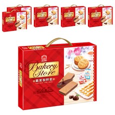 義美 製餅家綜合西點禮盒, 6盒, 夾心酥(黑可可) + 威化捲(香草牛奶) + 消化餅 + 噗啾益生菌果凍(原味) + 噗啾益生菌果凍(蘋果) (1盒)