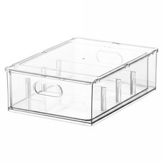 homer 生活家 抽屜式收納盒 分隔款 6L, 透明色, 1層