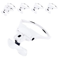 頭戴式眼鏡放大鏡 白色, 單一商品, 6個