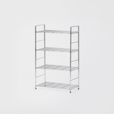 심플먼트 스틸핏 와이어 디스플레이 선반형 진열장, Silver, 4단