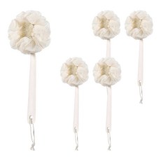 FaSoLa 清潔按摩雙效合一太陽花沐浴刷, 5支, 1入, 白色