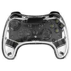 SWITCH 透明LED無線藍牙遊戲手把 LED骨架 RGB智能燈效 Turbo一鍵連發 PC 適用, STK-7039RG-BK, 1個