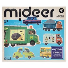 mideer 六合一拼圖 汽車, 1盒
