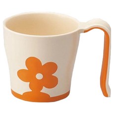 東海興商 日本製 迷你馬克杯 富彈性 不易折斷 長握柄好握 E0890, 橘色, 1個