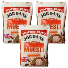 JORDANS 果乾堅果什錦麥片, 1kg, 3包