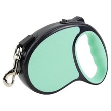 一鍵伸縮寵物牽繩, 防卡繩出口, 3米/5米, 尼龍繩, 金屬扣件, 5m, 綠色, 1個
