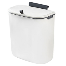 北歐風廚房浴室地板 + 壁掛式兩用收納垃圾桶, 白色