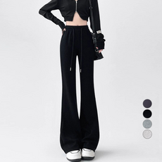 Elsso 女款修身細羅紋寬版喇叭運動褲