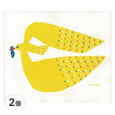 e.spongewipe 環保萬用擦拭布 隔熱墊- kata kata鳥L (木漿纖維70%&棉花30%), L(30.4 x 25.7cm), 2個