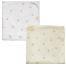 BABY&I 四季舒適印花包巾 2條入