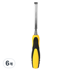 델리 툴즈 목공용 조각도 우드카빙 끌 블랙 + 옐로우 12.5 x 140 mm DL6212, 6개
