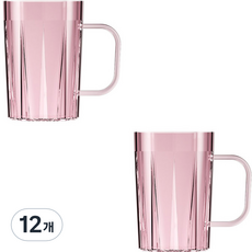 THE ZAKKA 簡約壓克力透明浴室漱口杯 FREE, 12個, 粉色