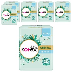 Kotex 靠得住 茶樹舒涼護墊, 14.5cm, 26片, 6包
