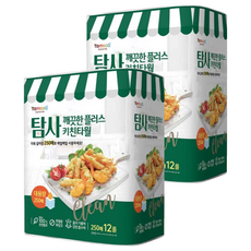 Tamsaa 捲筒式廚房紙巾 250抽 x 12捲 共342m 採用吸水力強的DESL壓紋, 2袋